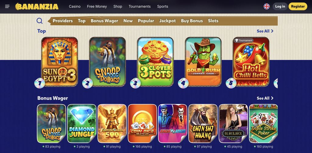 Bananzia Casino - highest rated credit card casino of 2026